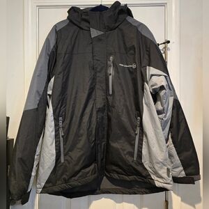 Men's Free Country FCXtreme Fleece Lined Ski Coat Black & Grey Size XL